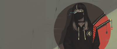 Cool Anime Ninja Girl Wallpaper HD 4K Aesthetic Dark Techwear Art