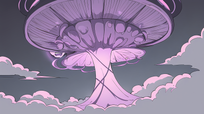 Cool Aesthetic Purple Giant Mushroom Wallpaper HD 4K Fantasy Art