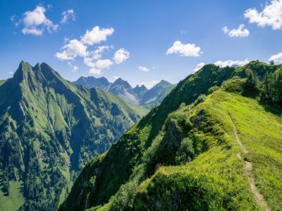 Scenic Alpine Mountain Trail Nature Wallpaper HD 4K Aesthetic