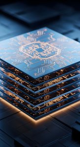 Futuristic CPU Microchip Wallpaper HD 4K Aesthetic Tech Background