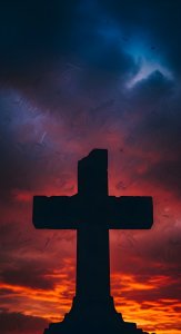Dramatic Cross Silhouette Sunset Wallpaper HD 4K Aesthetic
