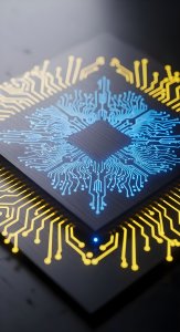 Futuristic Tech Microchip Wallpaper HD 4K - Aesthetic CPU Circuit Board