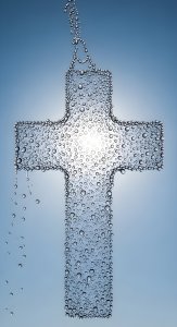 Aesthetic Water Droplet Cross Wallpaper HD 4K - Cool Religious Art