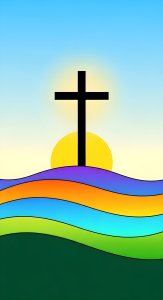 Aesthetic Christian Cross Wallpaper HD 4K - Spiritual Sunrise Background