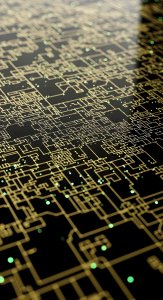 Cool Futuristic Circuit Board Wallpaper HD 4K - Aesthetic Tech Background