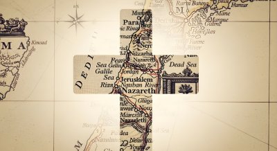 Christian Cross Map Wallpaper HD 4K - Aesthetic Religious Background