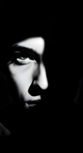 Dramatic Shadow Portrait Wallpaper HD 4K - Aesthetic Dark Face Art