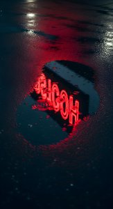 Aesthetic Red Neon Reflection Wallpaper HD 4K - Rainy Night Vibes