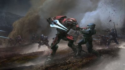 Halo Reach Battle Wallpaper HD 4K - Cool Spartan vs Elite Combat Scene