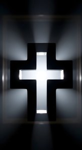 Glowing Cross Aesthetic Wallpaper HD 4K - Divine Light Background