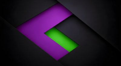 Abstract Geometric Material Design Wallpaper HD 4K - Purple & Green
