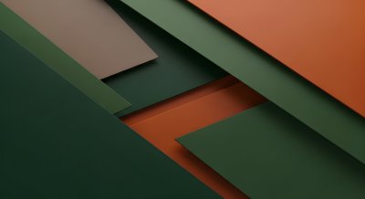 Abstract Minimalist Geometric Wallpaper HD 4K - Dark Green and Orange
