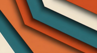 Modern Abstract Geometric Layers Wallpaper HD 4K Aesthetic Teal and Orange