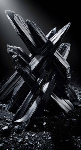Dark Obsidian Crystal Shards Wallpaper HD 4K Aesthetic Minimalist