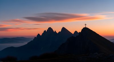 Stunning Mountain Peak Silhouette at Sunset Wallpaper HD 4K Cool