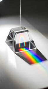 Aesthetic Glass Prism Light Refraction Wallpaper HD 4K - Cool Rainbow Art