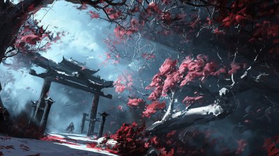 Aesthetic Japanese Temple Gate Wallpaper HD 4K - Cool Fantasy Art