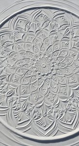 White Sand Mandala Aesthetic Wallpaper HD 4K - Minimalist Zen Art