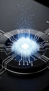 Futuristic AI Core Technology Wallpaper HD 4K - Aesthetic Digital Art