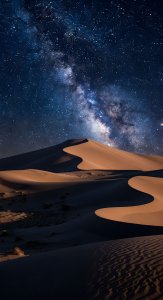 Milky Way Galaxy Over Desert Dunes Wallpaper HD 4K Aesthetic