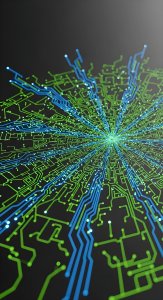 Cool Futuristic Digital Circuit Board Wallpaper HD 4K Aesthetic Background