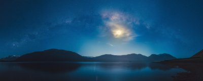 Milky Way Over Serene Lake Mountain Landscape Wallpaper HD 4K Aesthetic