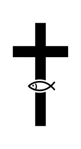 Aesthetic Christian Cross and Fish Symbol Wallpaper HD 4K Minimalist Faith