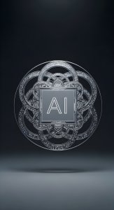 Futuristic AI Technology Wallpaper HD 4K - Cool Silver Aesthetic Background