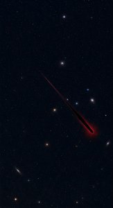 Aesthetic Red Meteor Space Wallpaper HD 4K Dark Cosmic Background