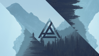 Minimalist Mountain Geometric Wallpaper HD 4K Aesthetic Forest Art