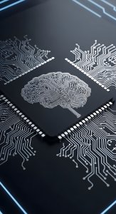 Futuristic AI Brain Processor Wallpaper HD 4K - Cool Tech Aesthetic