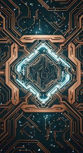 Futuristic Tech Circuit Board Wallpaper HD 4K Aesthetic Digital Art
