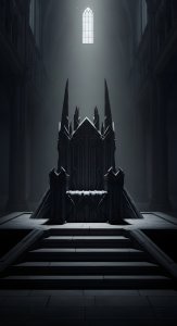 Dark Gothic Throne Room Wallpaper HD 4K - Epic Aesthetic Fantasy