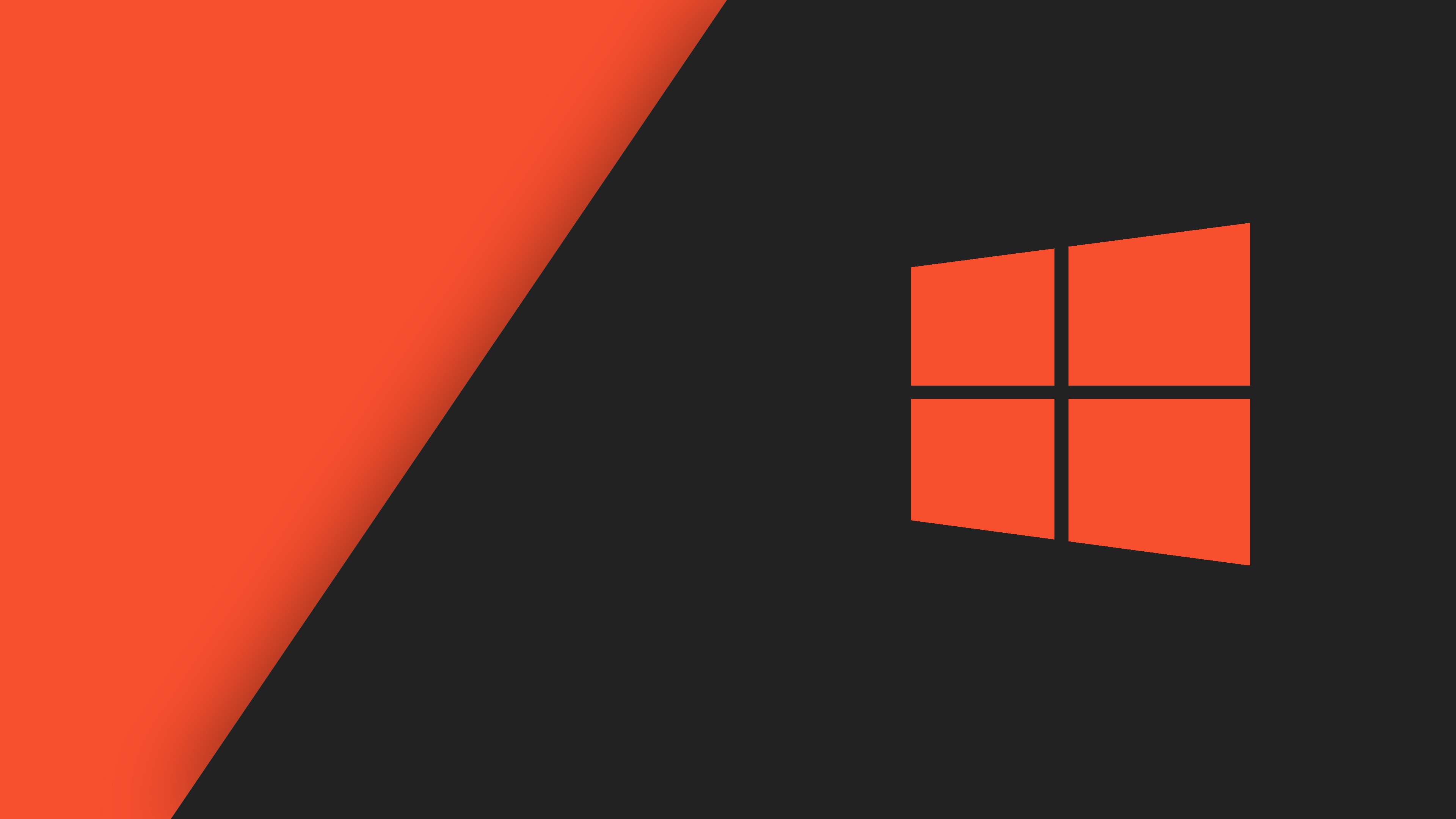 Minimalist Windows Wallpaper HD 4K Aesthetic Dark Mode Orange Design