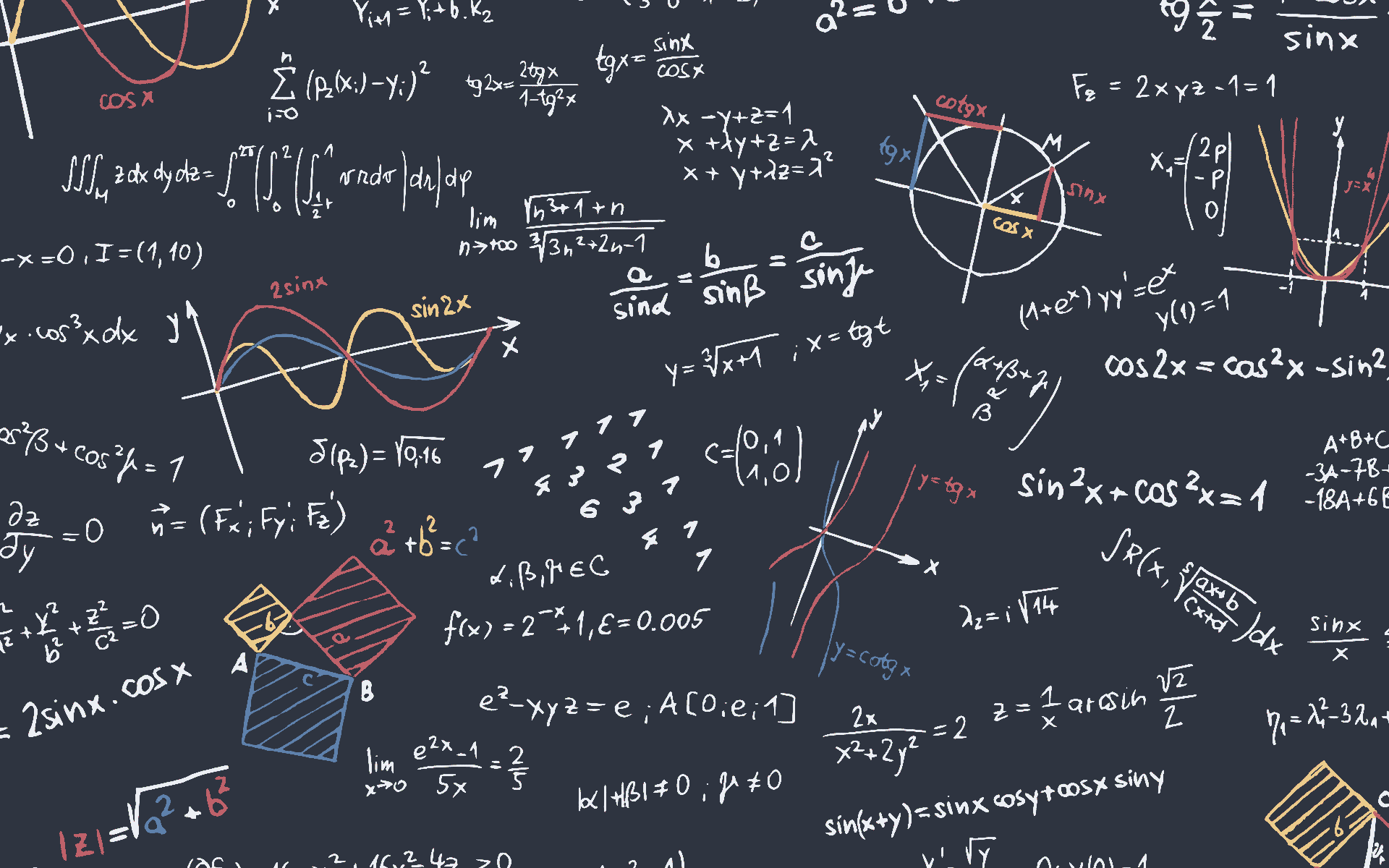 Cool Aesthetic Mathematics Formulas and Equations Wallpaper HD 4K