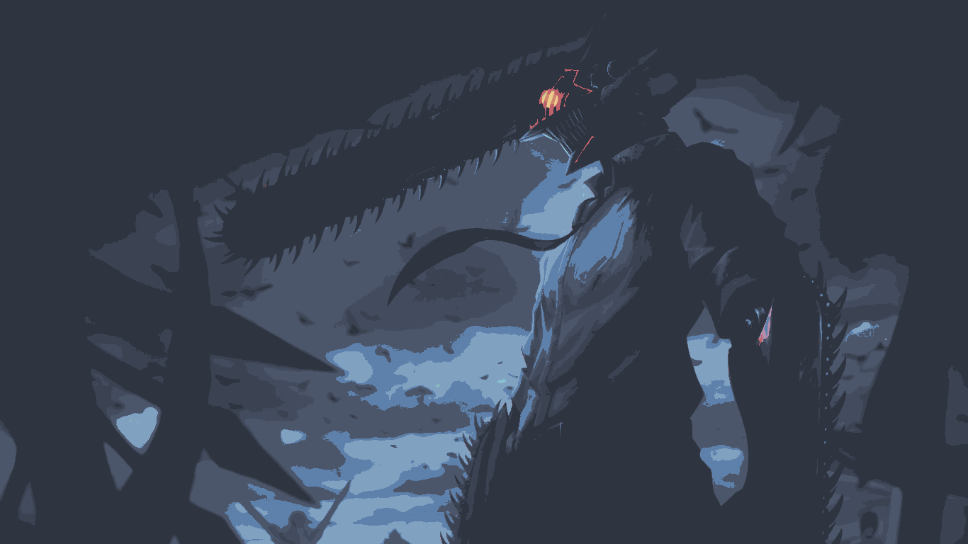 Cool Chainsaw Man Aesthetic Wallpaper HD 4K - Dark Blue Anime Art