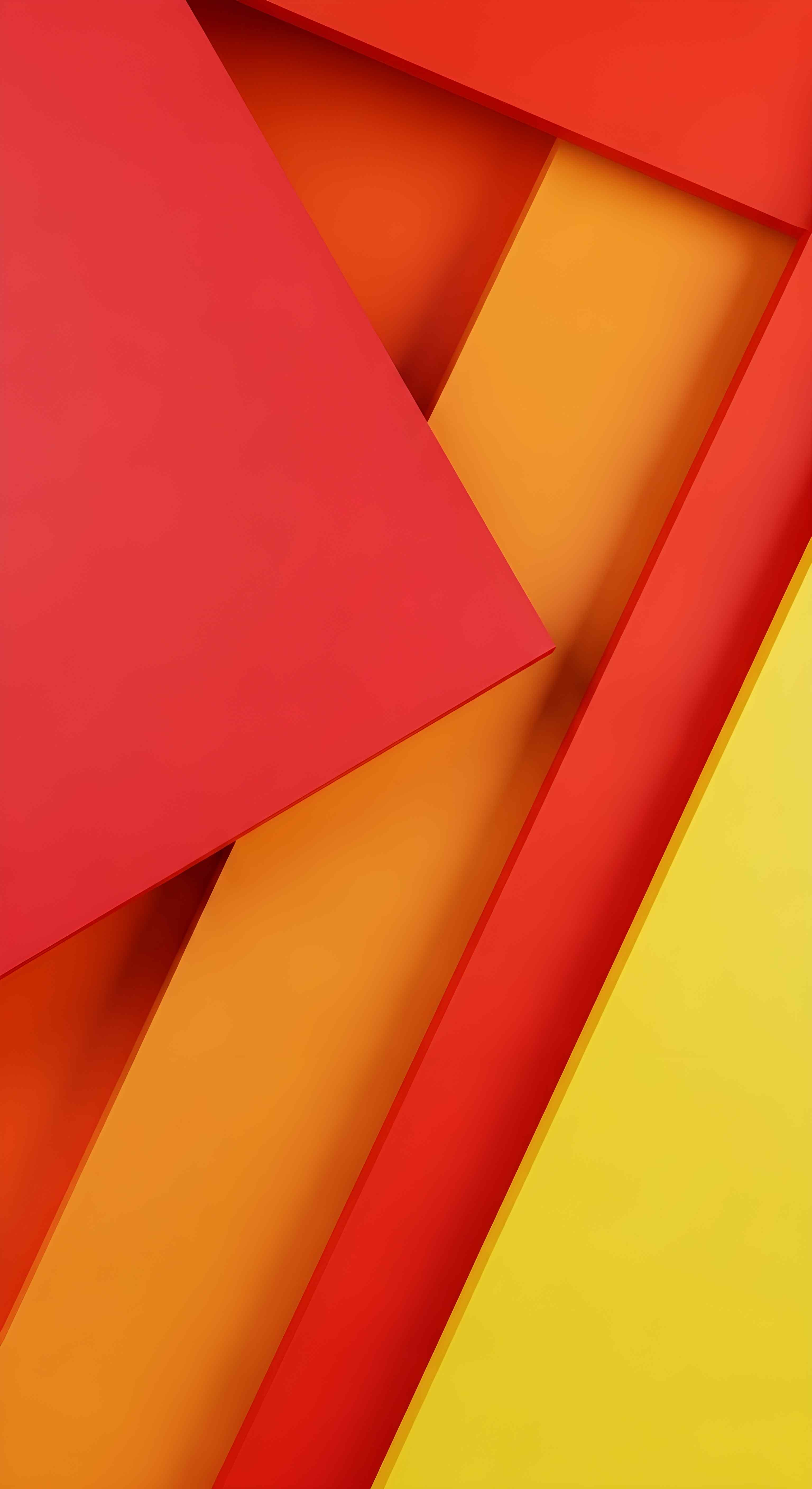 Abstract Geometric Material Design Wallpaper HD 4K - Red & Orange Aesthetic
