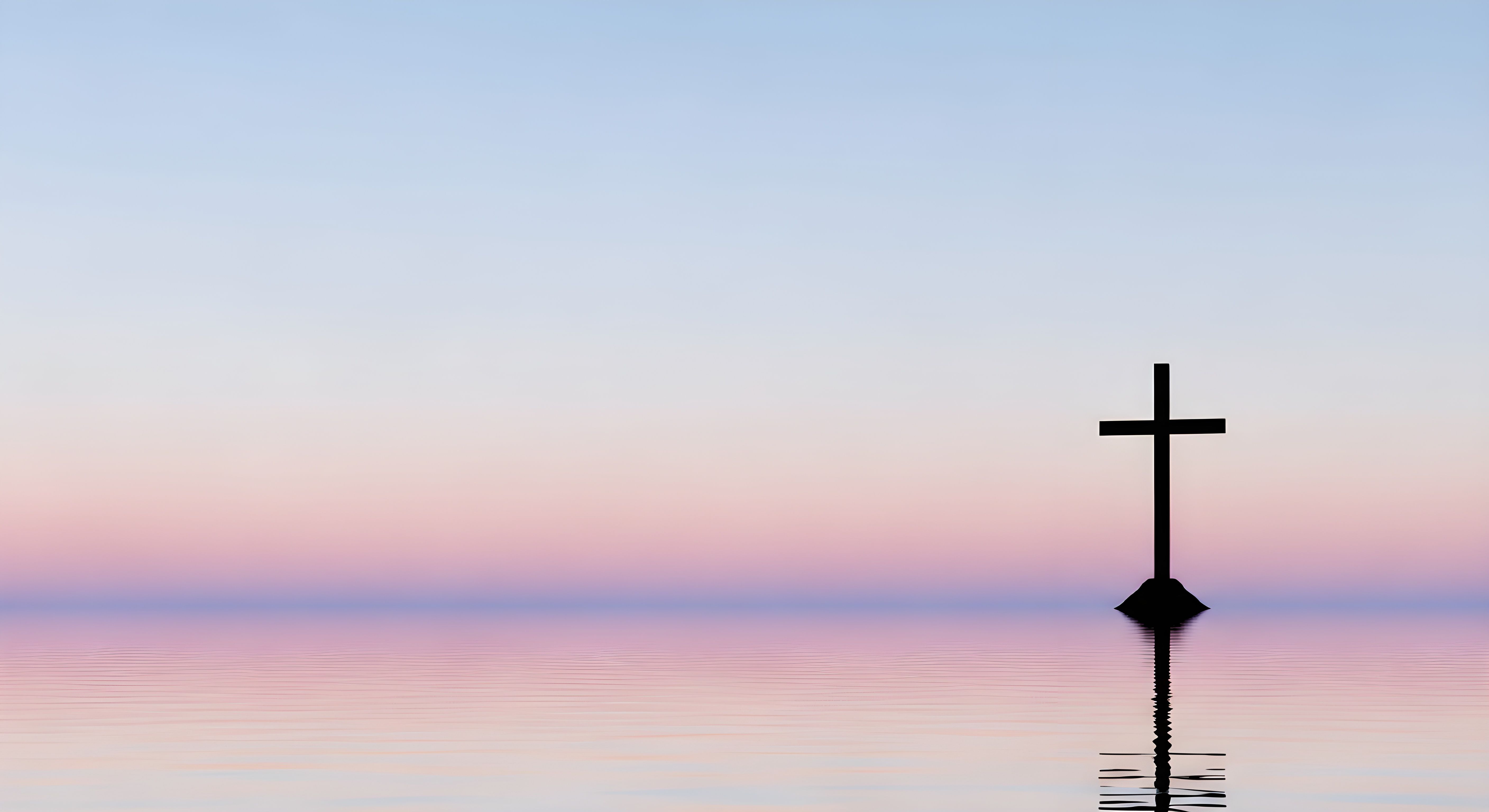 Aesthetic Christian Cross Sunset Wallpaper HD 4K - Peaceful Spiritual Scene