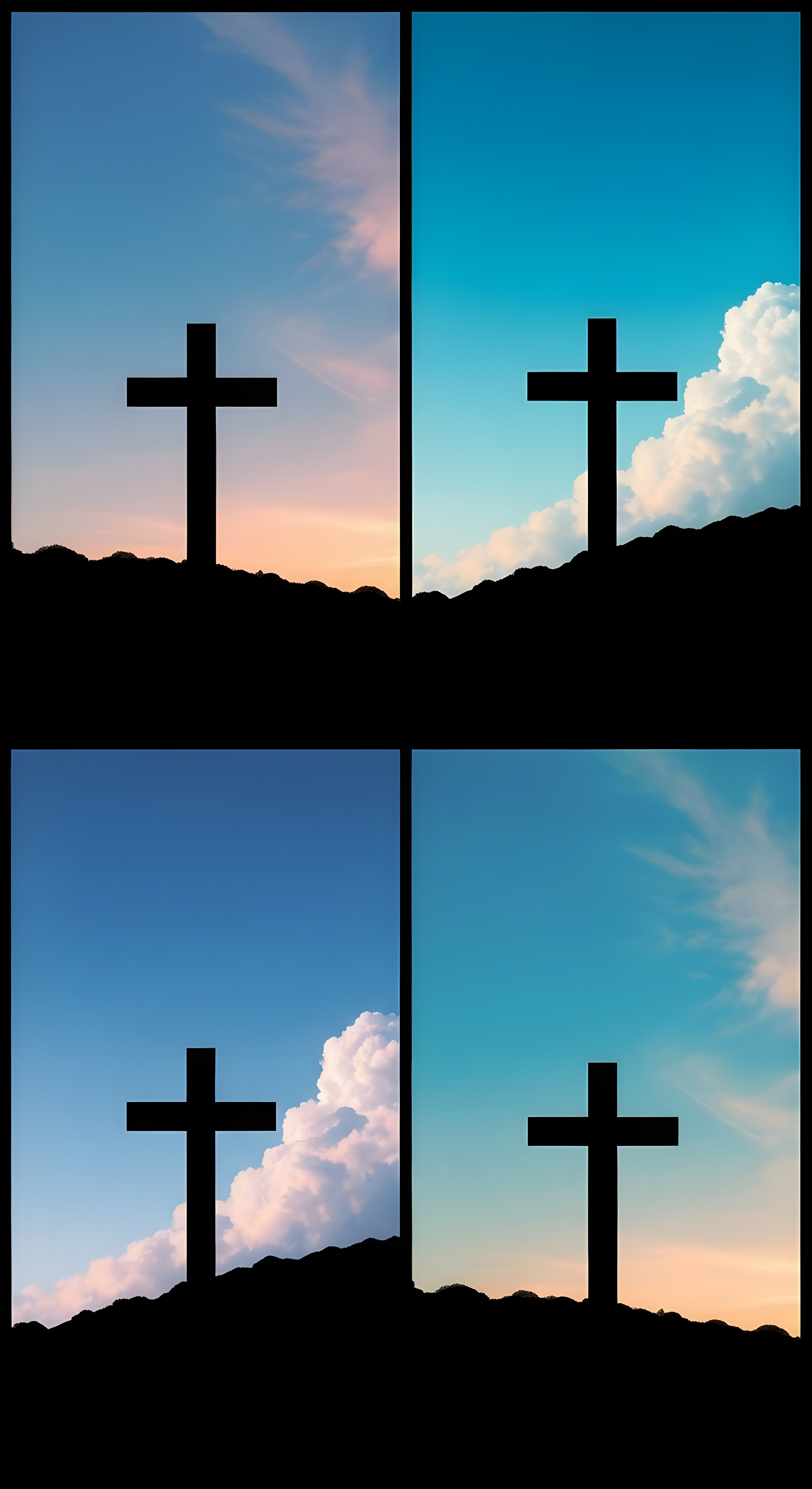 Aesthetic Christian Cross Wallpaper HD 4K - Spiritual Silhouette Background