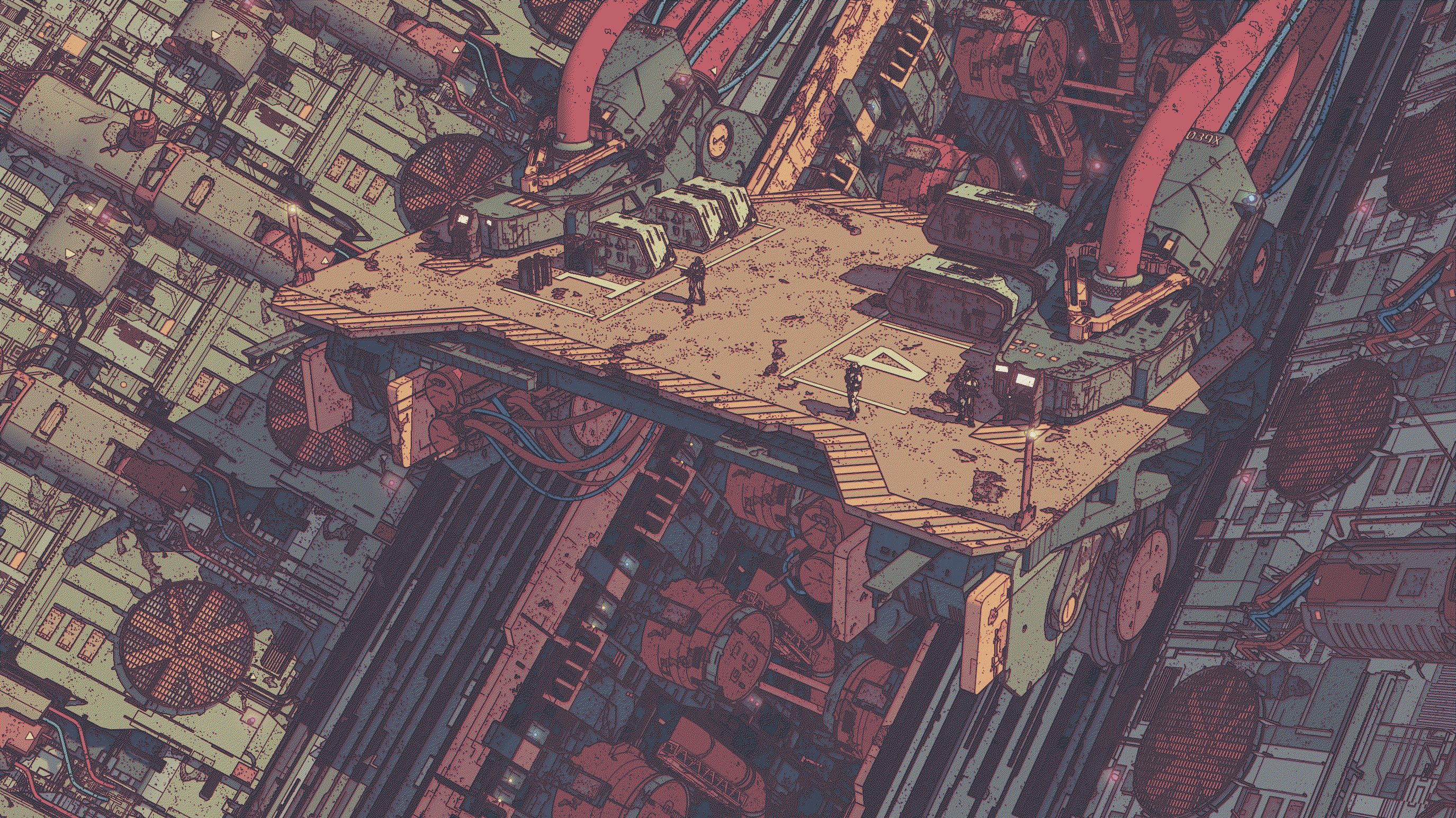 Cyberpunk Industrial Megastructure Wallpaper HD 4K Aesthetic Sci-Fi Art