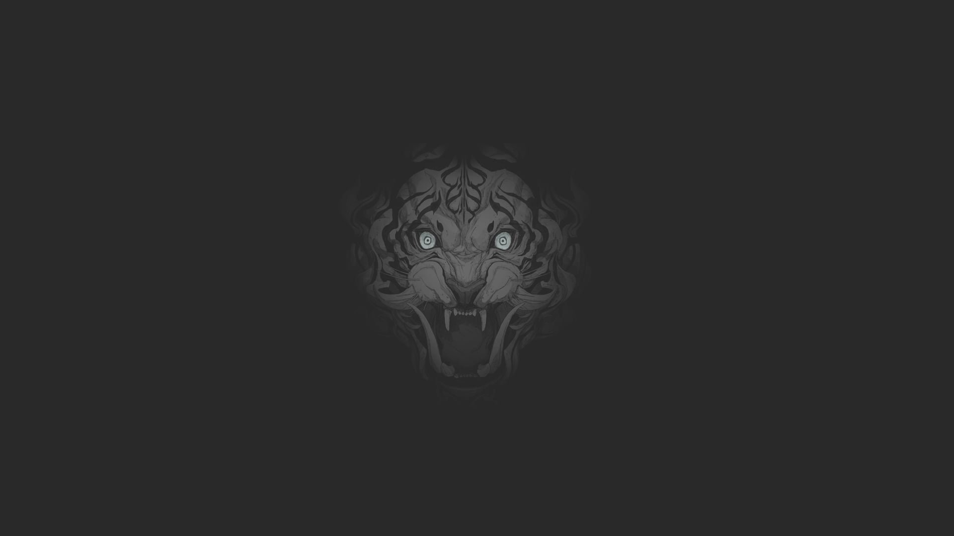 Dark Tiger Aesthetic Wallpaper HD 4K - Cool Minimalist Animal Art
