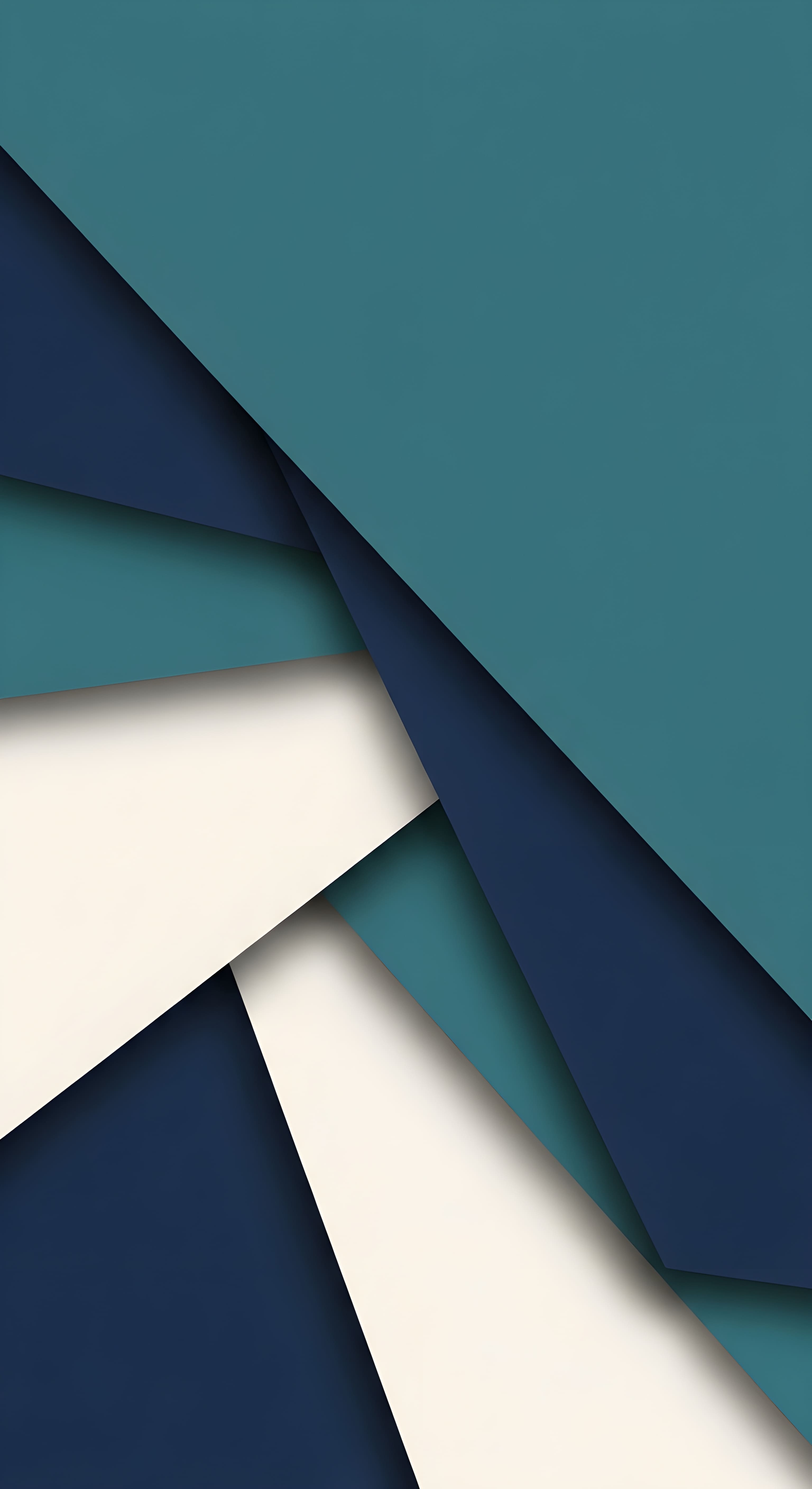 Aesthetic Teal and Blue Abstract Geometric Material Design Wallpaper HD 4K