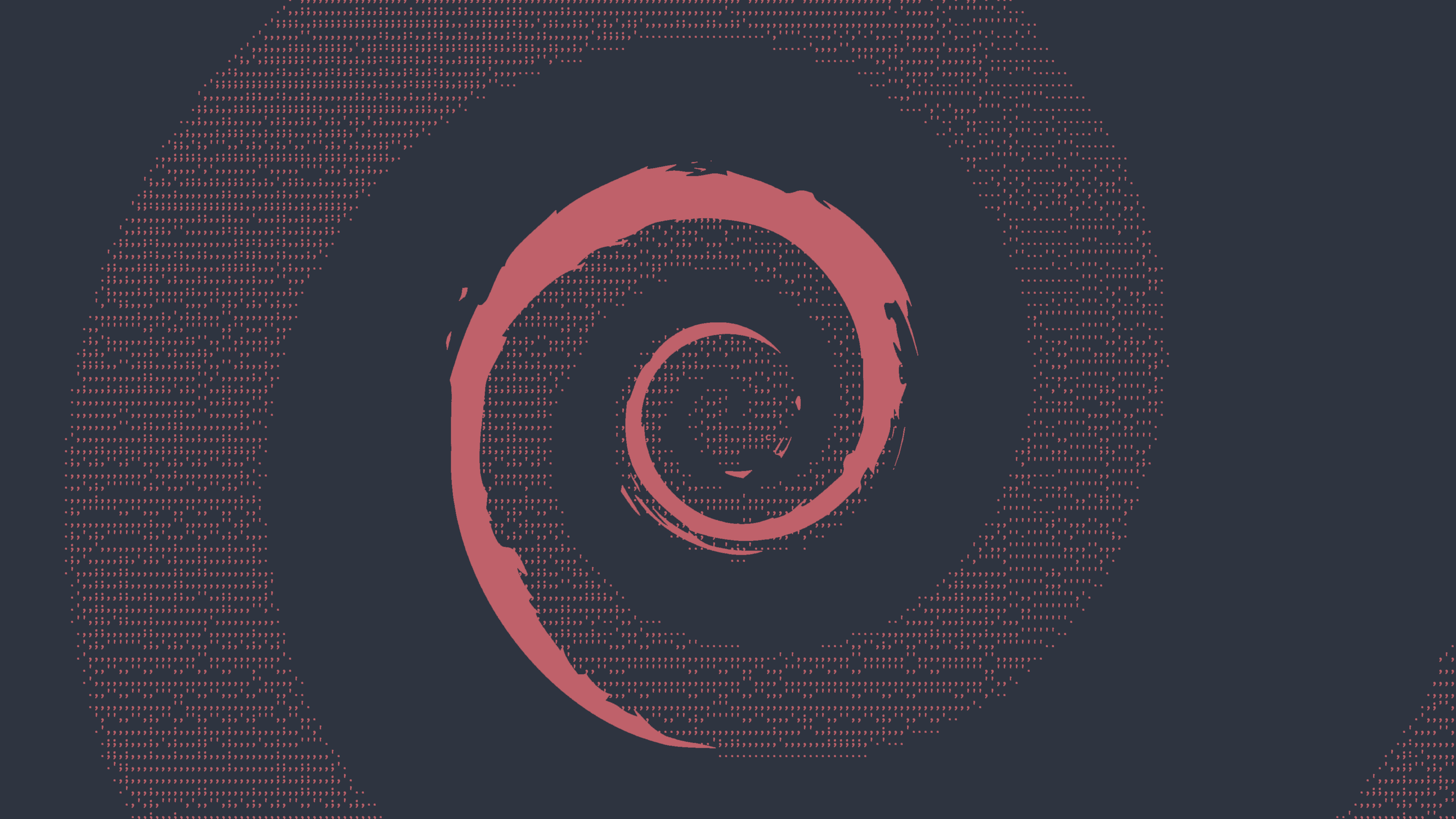 Debian Linux Aesthetic Spiral Wallpaper HD 4K - Minimalist Tech Art