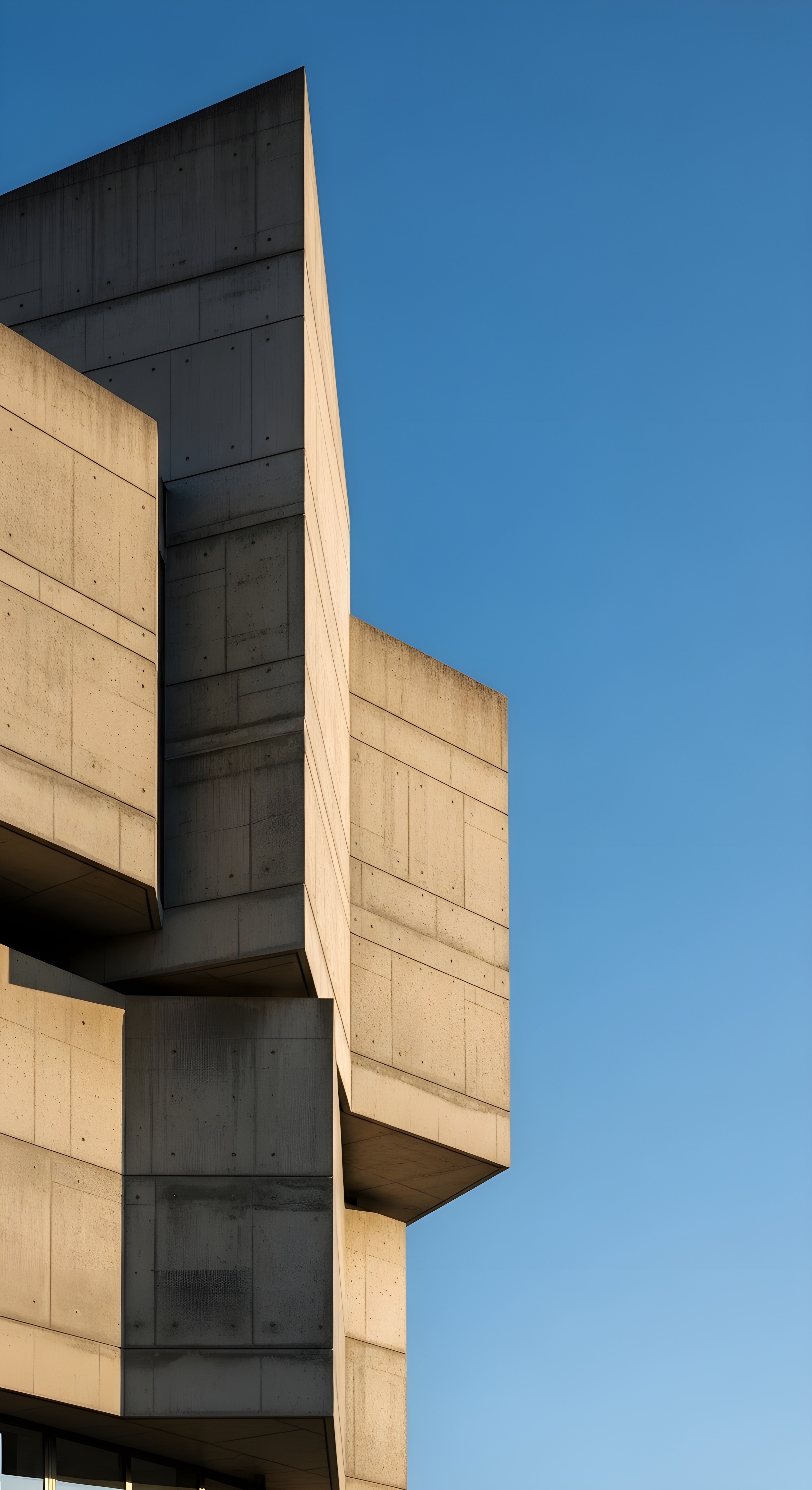 Modern Brutalist Architecture Wallpaper HD 4K - Minimalist Concrete Aesthetic
