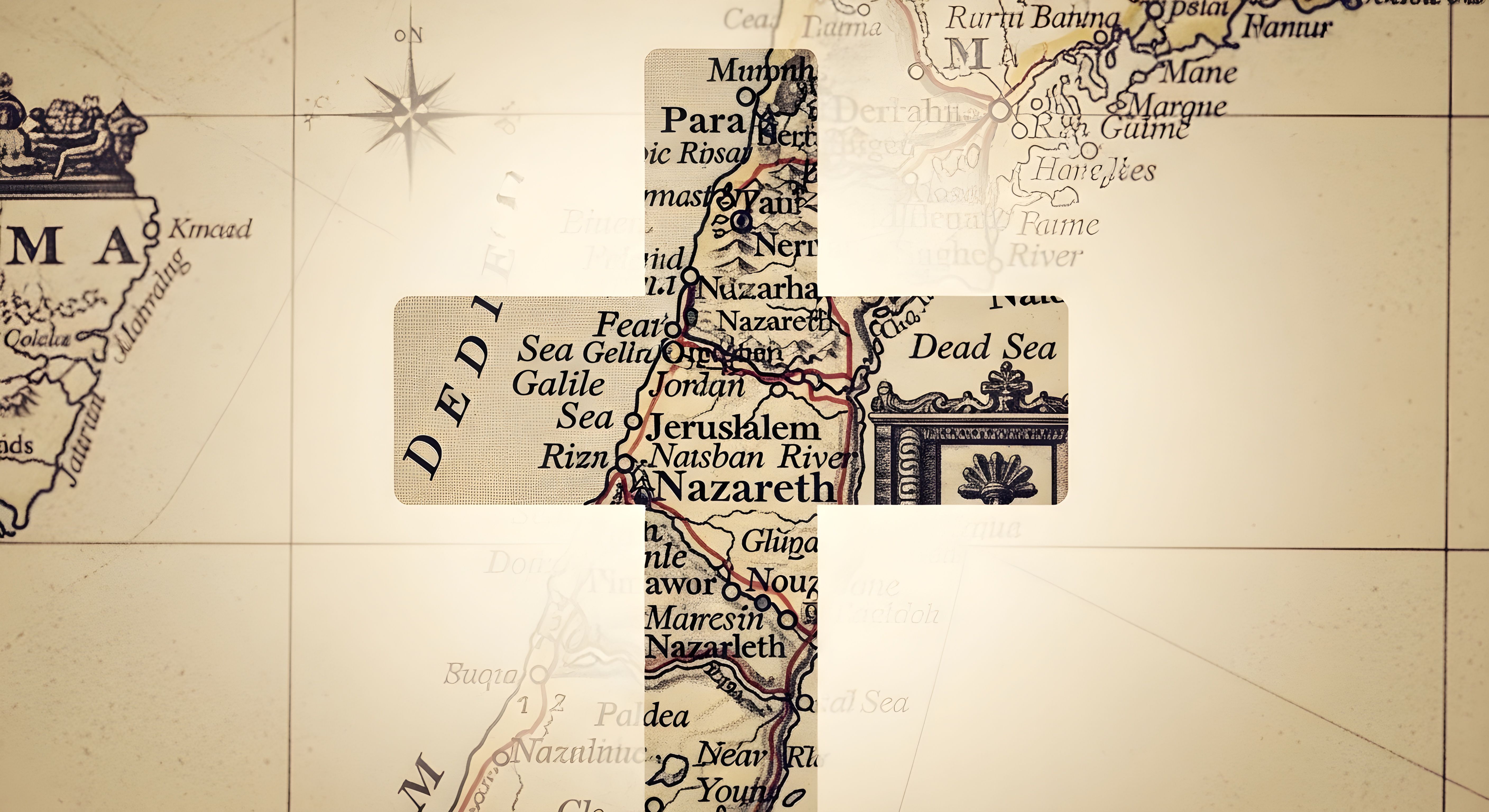 Christian Cross Map Wallpaper HD 4K - Aesthetic Religious Background