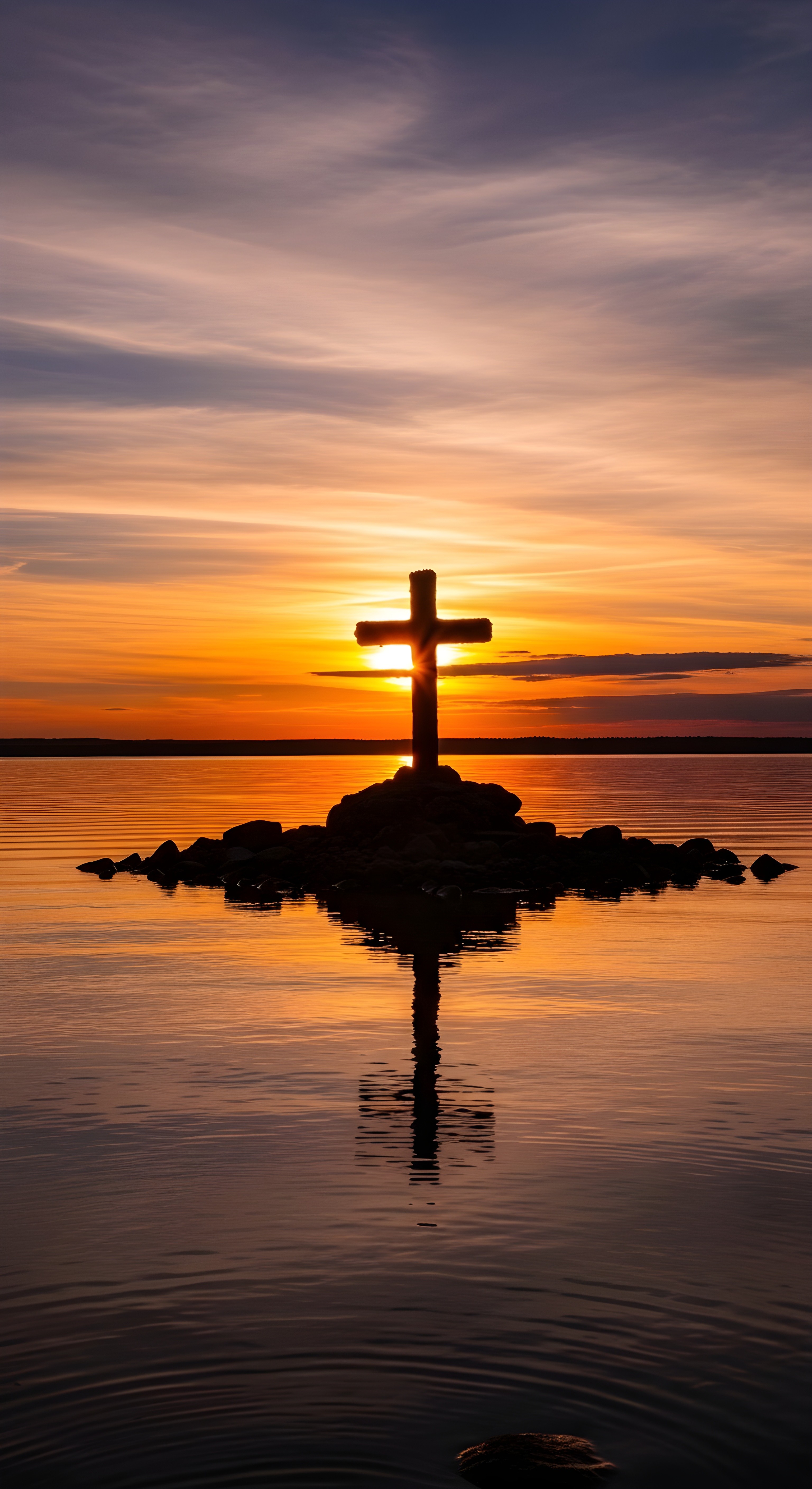 Aesthetic Christian Cross Sunset Wallpaper HD 4K - Spiritual Background