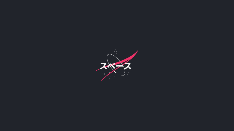 Aesthetic Japanese NASA Logo Space Wallpaper HD 4K - Minimalist Cool Design