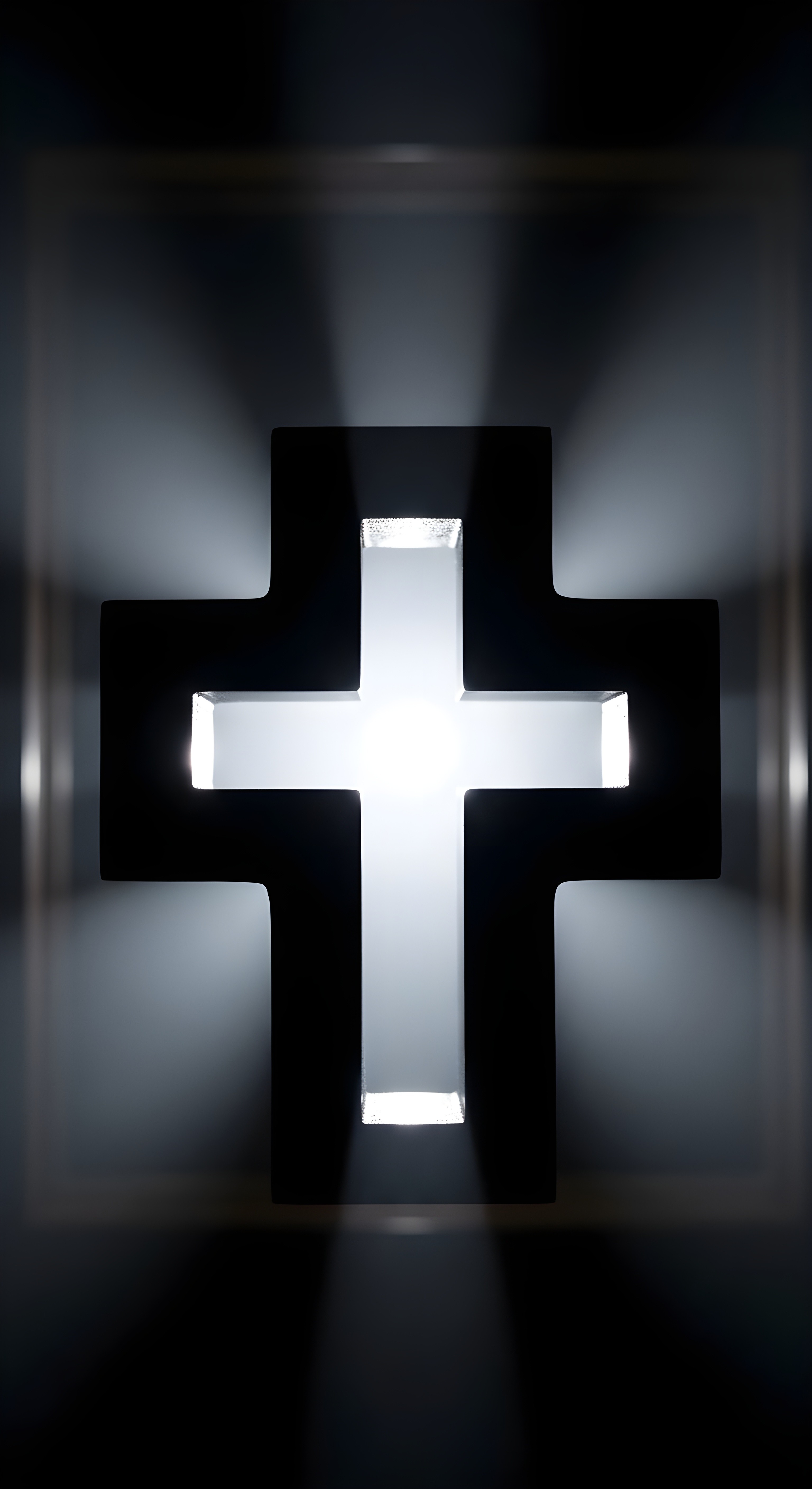 Glowing Cross Aesthetic Wallpaper HD 4K - Divine Light Background
