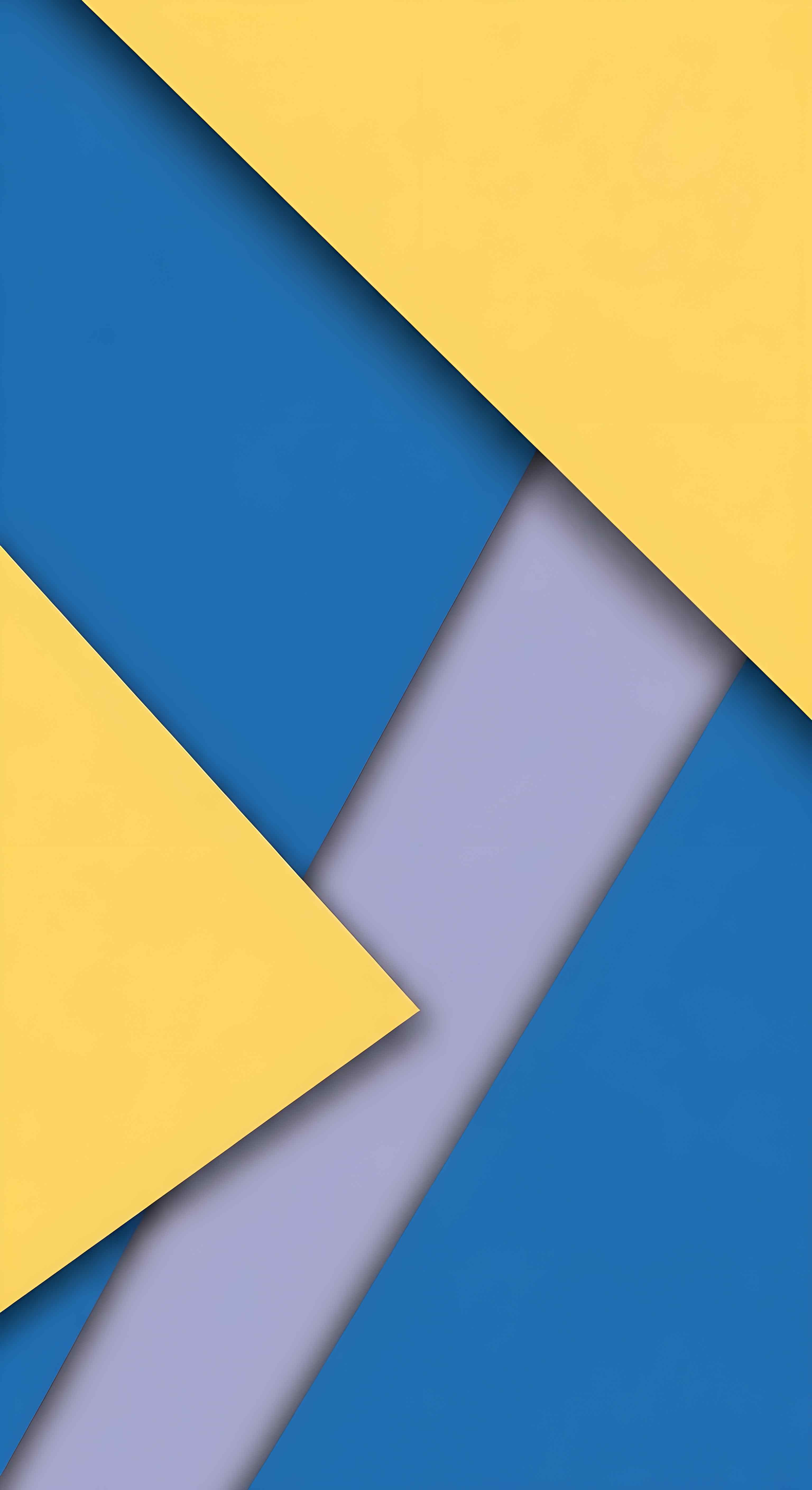Aesthetic Blue and Yellow Material Design Wallpaper HD 4K for Mobile