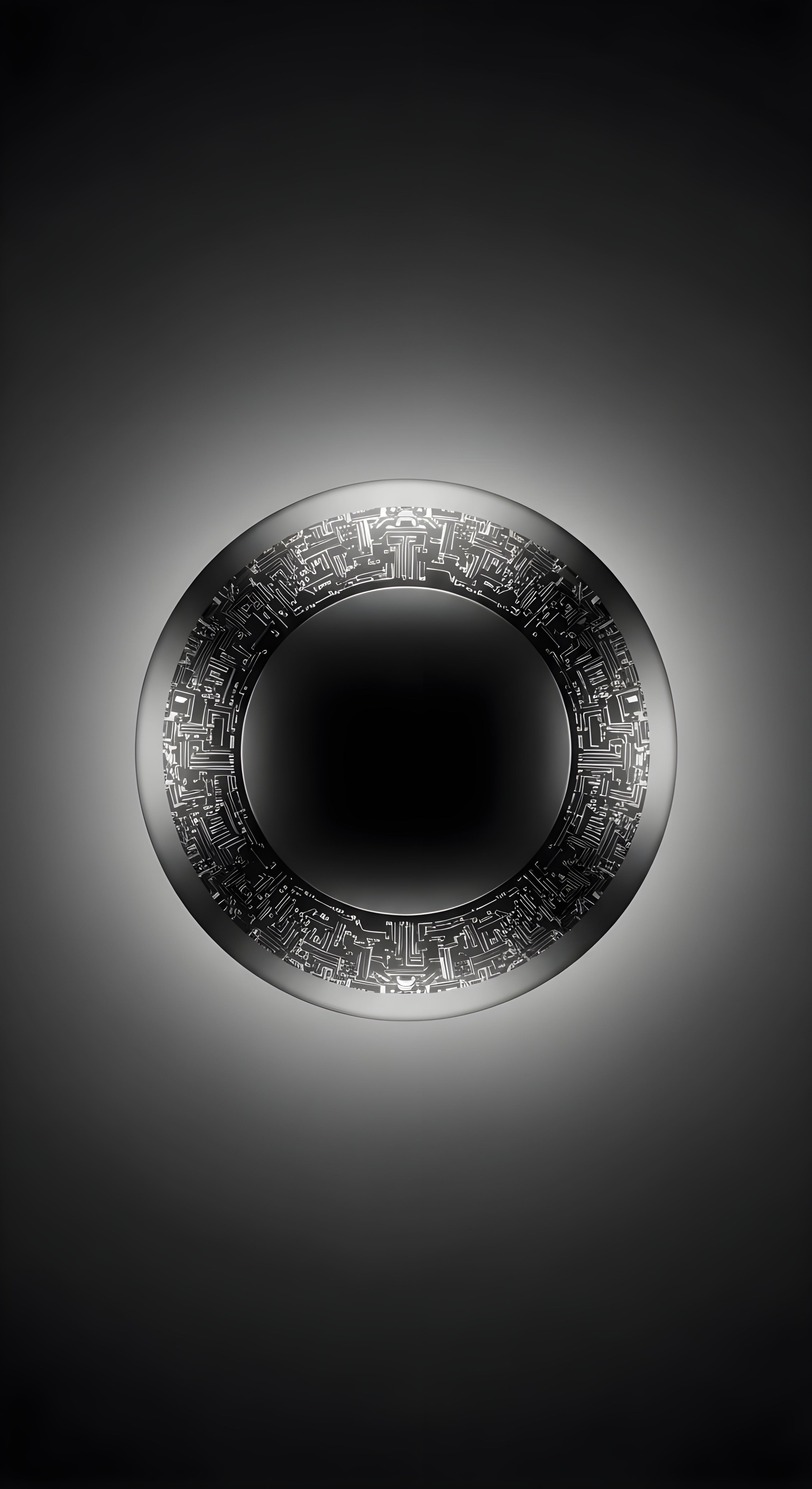 Futuristic Sci-Fi Ring Wallpaper HD 4K - Aesthetic Minimalist Tech Design